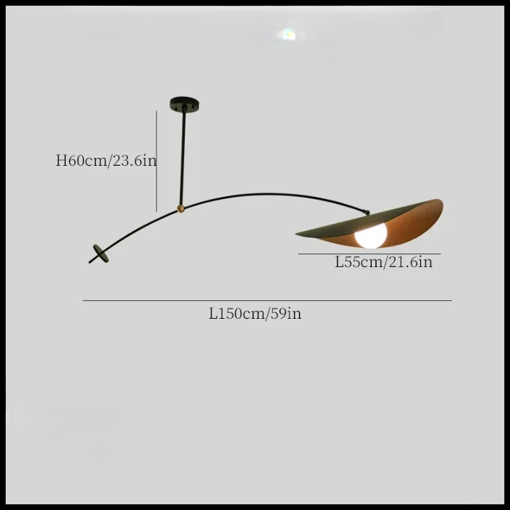 Luminaria suspendida - CHANTARI NEGRO Y DORADO